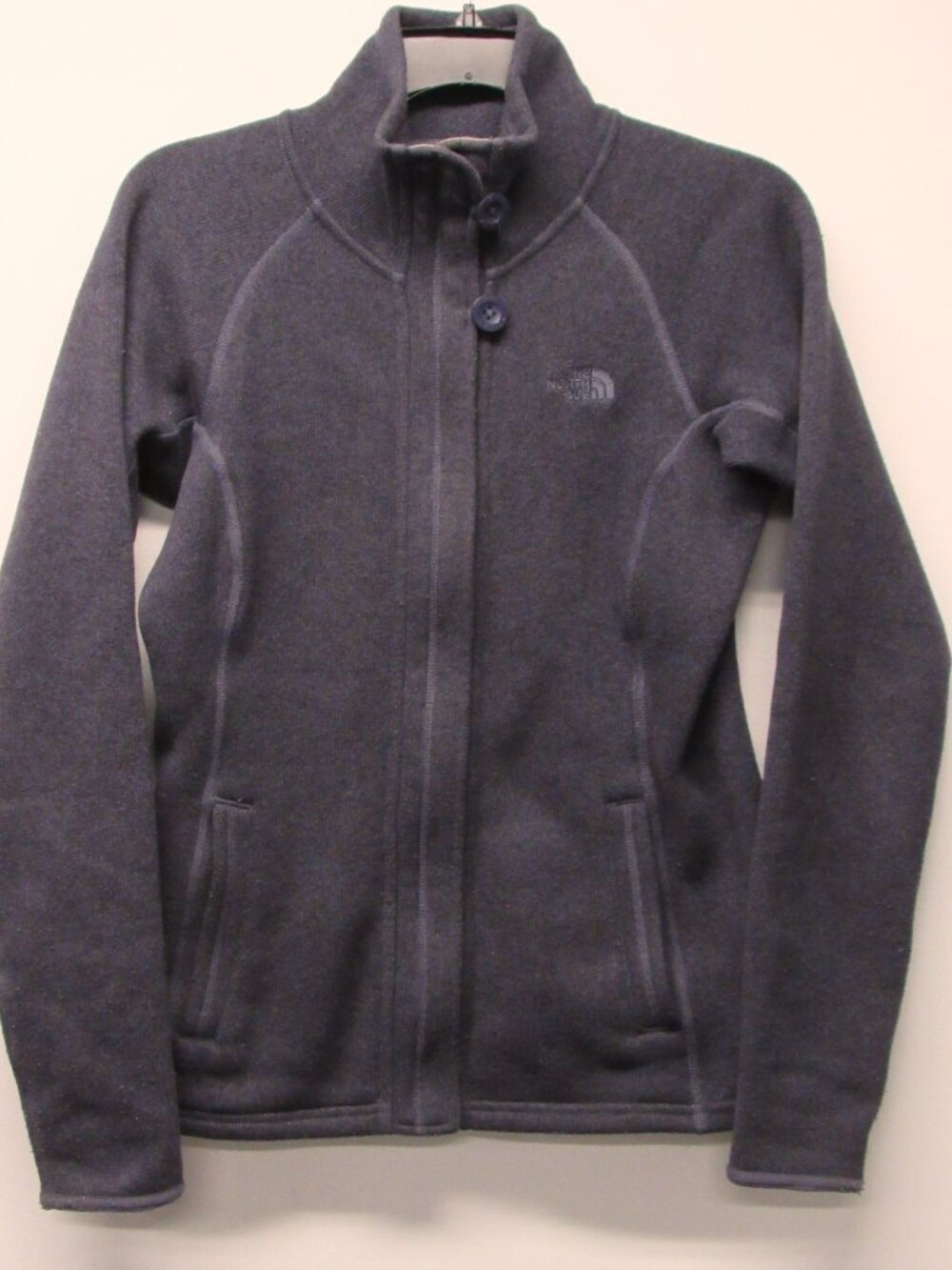 The North Face Women's Small Dark Purple Sweater Fleece Full Zip Jacket Button